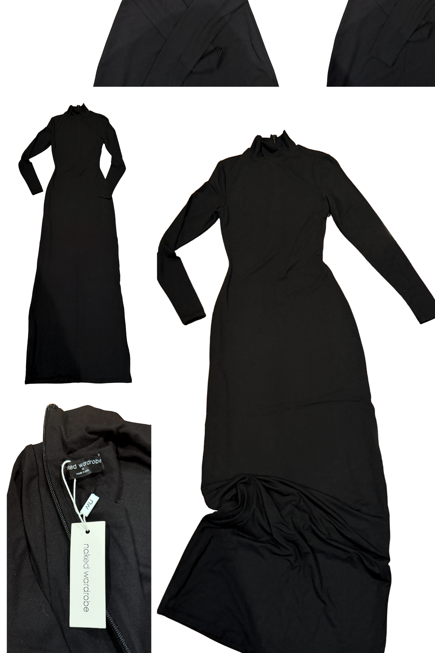 Naked Wardrobe Black Long Sleeve Maxi Dress