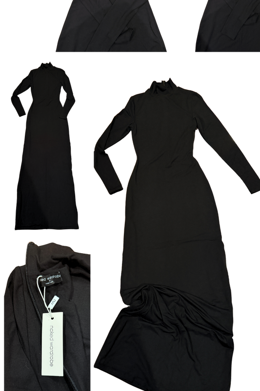 Naked Wardrobe Black Long Sleeve Maxi Dress